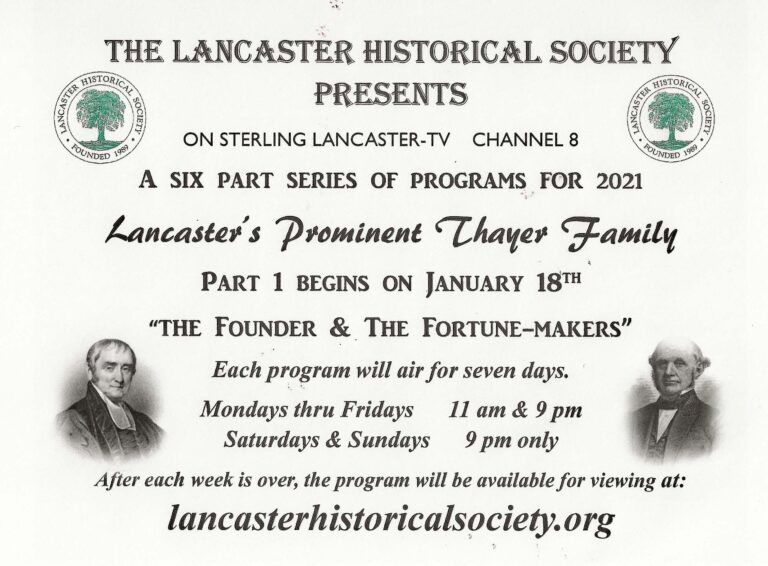 Thayer Family – LANCASTER HISTORICAL SOCIETY